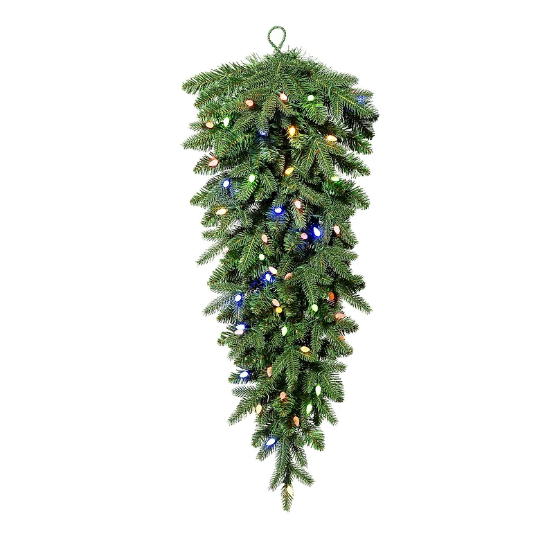 Glitzhome® 36" Pre-Lit Greenery Christmas Teardrop with LED Lights & Timer