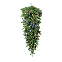 Glitzhome® 36" Pre-Lit Greenery Christmas Teardrop with LED Lights & Timer
