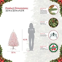 4.5ft. Pre-Lit White Northern Fir Artificial Christmas Tree, Clear Lights