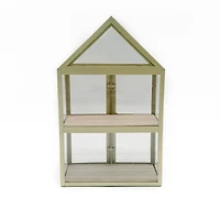 10" Gold Metal & Glass Terrarium House by Ashland®