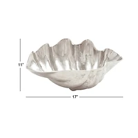 17" Silver Aluminum Coastal Decorative Bowl