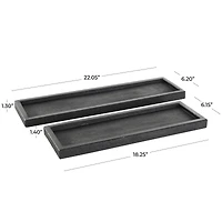 Black Textured Marble Tray Set