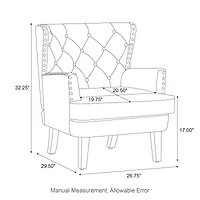 Glitzhome® Modern Leatherette Button-Tufted Accent Armchair