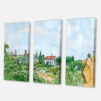 Designart - White House With Red Roof In The Countryside