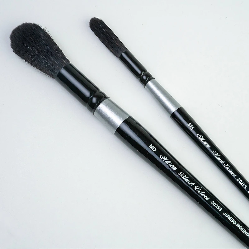 Silver Brush Limited Black Velvet® Jumbo Round Brushes Set