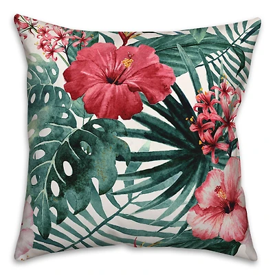 Tropical Flowers 18" x 18" Indoor / Outdoor Pillow