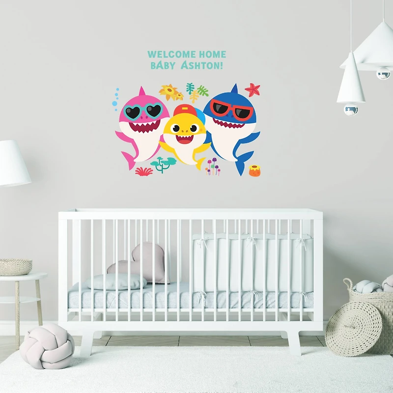 RoomMates Baby Shark Peel & Stick Giant Wall Decal Set with Alphabet
