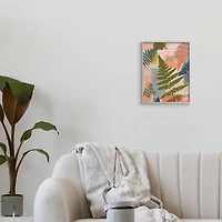 Stupell Industries Organic Forest Ferns Paintbrush Stroke Pattern in Gray Frame Wall Art