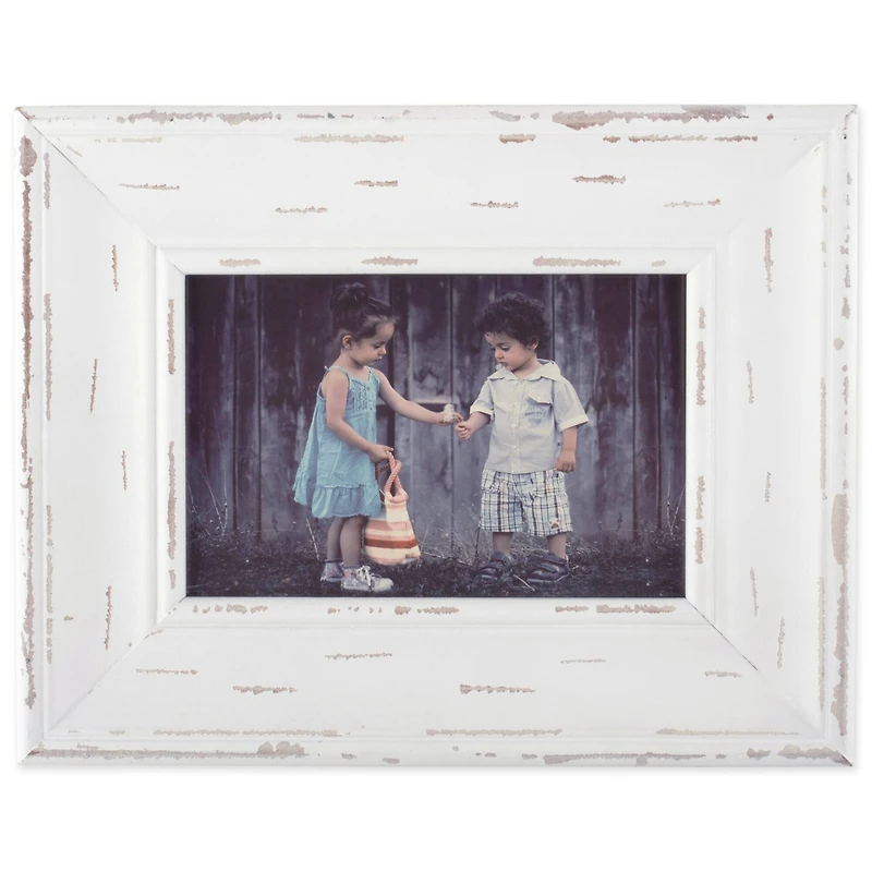 DII® White Distressed 5" x 7" Picture Frame
