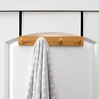 Simplify Black Over the Door Bamboo 4 Hook