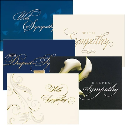 JAM Paper 5.625" x 7.875" Assorted Sympathy Cards & Envelopes, 25ct.