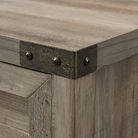 Walker Edison Gray Wash Farmhouse Barn Door Accent Cabinet
