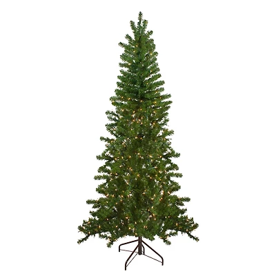 7.5ft. Pre-Lit Medium Canadian Pine Artificial Christmas Wall Tree, Clear Lights