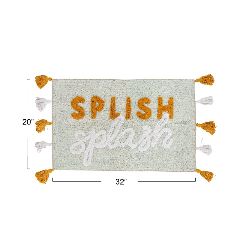 Hello Honey® Splish Splash Embroidered Cotton Blend Bath Mat with Tassels