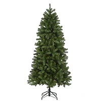 6.5 Ft. Pre-Lit Feel Real® Downswept Douglas Fir Slim Artificial Christmas Tree, Clear Lights