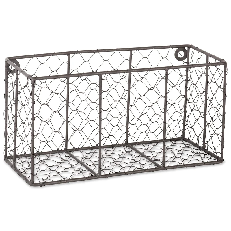 DII® Small Gray Wall Mount Chicken Wire Baskets, 2ct.