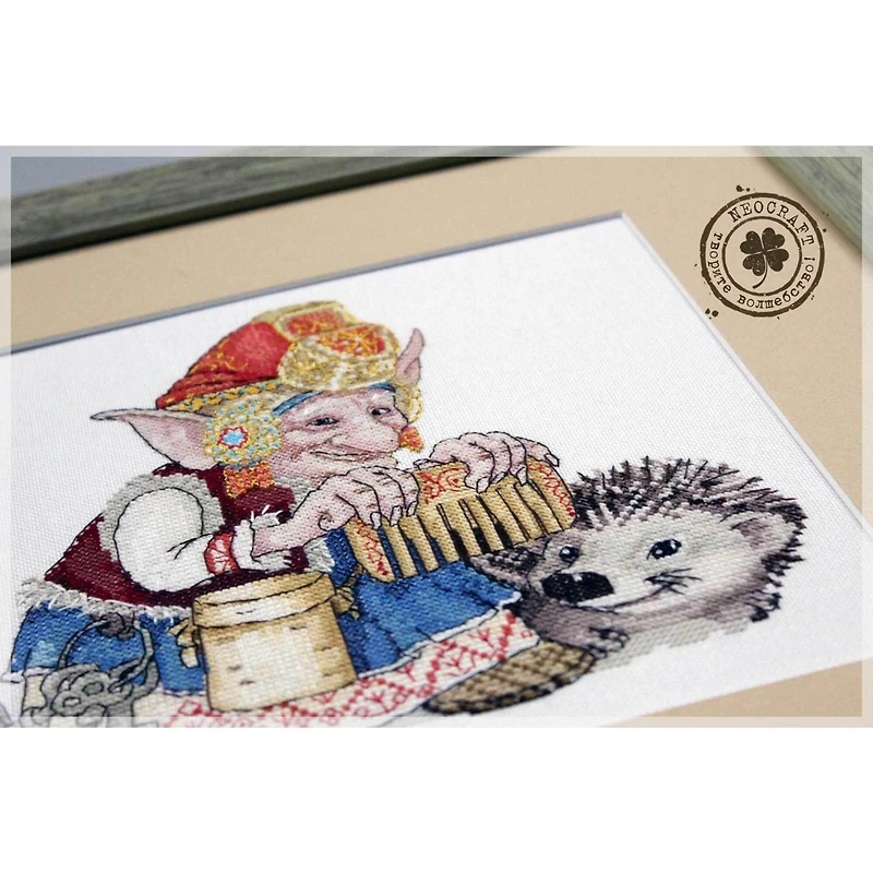 Neocraft Elf With Hedgehog Cross Stitch Kit