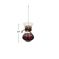 Hello Honey® 3.5" Brown & Black Glass Pour Over Coffee Ornament