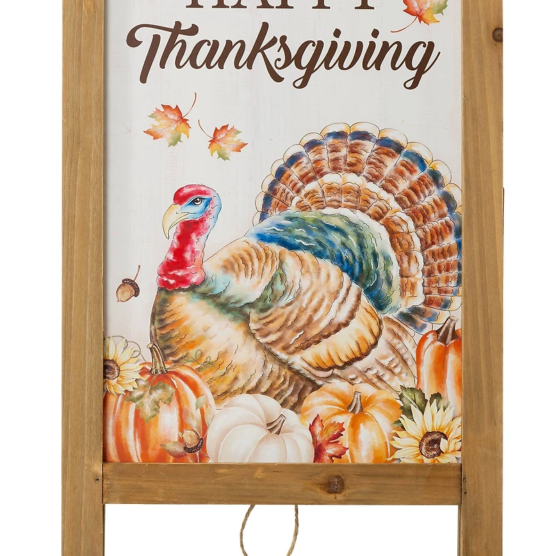 Glitzhome® 24" Thanksgiving Turkey Easel Porch Sign