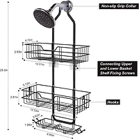 Over Head Shower Caddy Basket with Hook