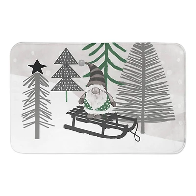 Designs Direct Sledding Gnome Bath Mat, 34" x 21"