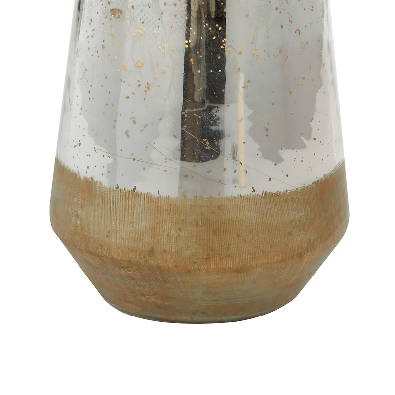 The Novogratz 9" Gold Glass Modern Candlestick Holder