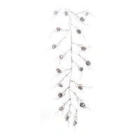 5.5ft. Christmas Pinecone Flocked Twig Garlands, 2ct.