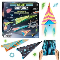 Creativity for Kids® Stunt Squadron™ Neon Glow Paper Airplane Kit