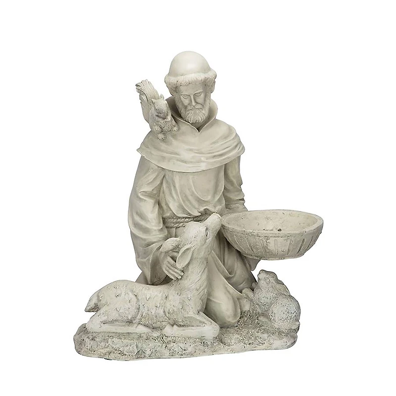 Design Toscano® 19" St. Francis Feeds the Animals Garden Statue