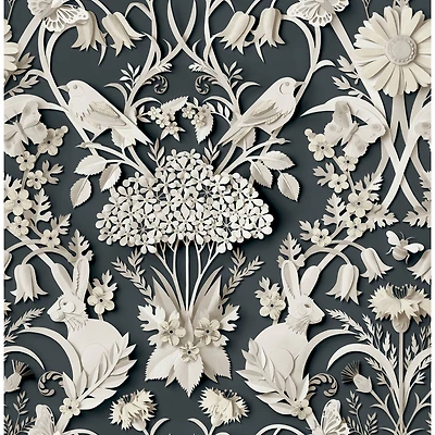 NuWallpaper Charcoal Eloise Peel & Stick Wallpaper