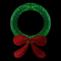 48" Micro Fairy LED Green & Red Christmas Tinsel Wreath
