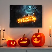 Spooky Jack-o-Lanterns LED Canvas Wall Art