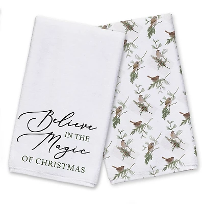 White Believe in Magic Tea Towel Set