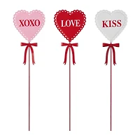 Glitzhome® 16" Valentine's Metal Heart Yard Stake Set