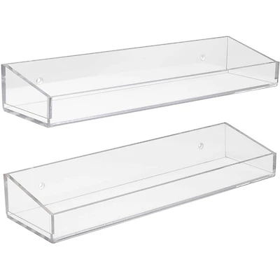 Sorbus 16" Acrylic Bathroom Floating Display Shelves, 2ct.