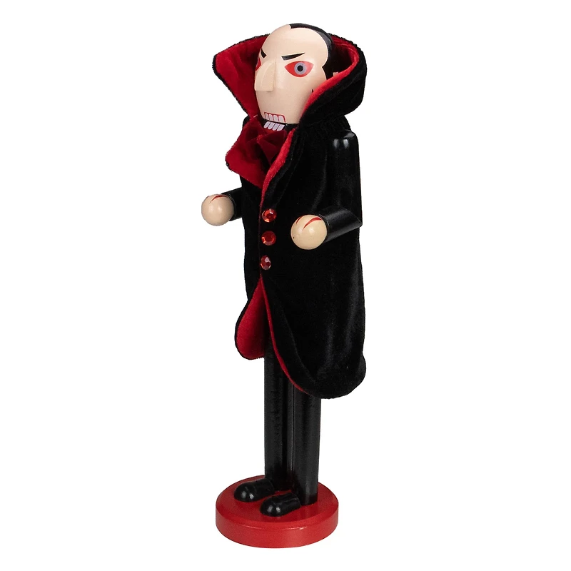 14" Black & Red Wooden Vampire Halloween Nutcracker