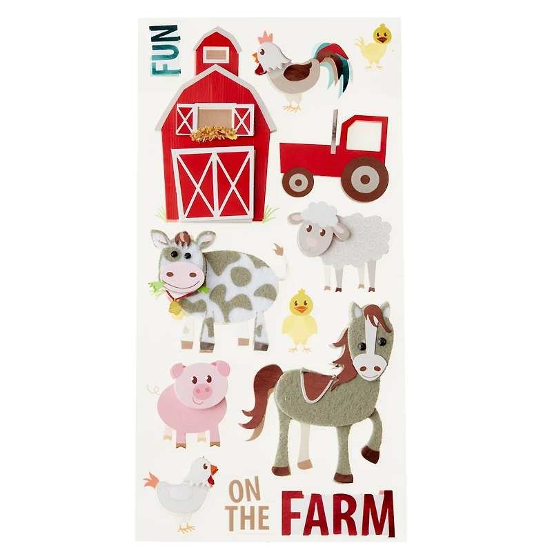 12 Pack: Fun on the Farm Dimensional Stickers by Recollections™