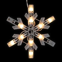 100 Clear Twinkling Snowflake Icicle Christmas Lights - 8.6 ft White Wire