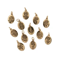 Crystal Lane DIY Gold Birth Flower Charms, 12ct.