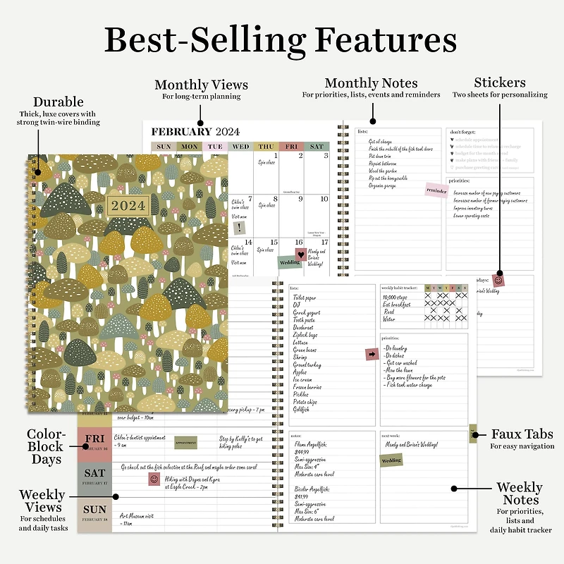 TF Publishing 2024 Fungi Large Planner