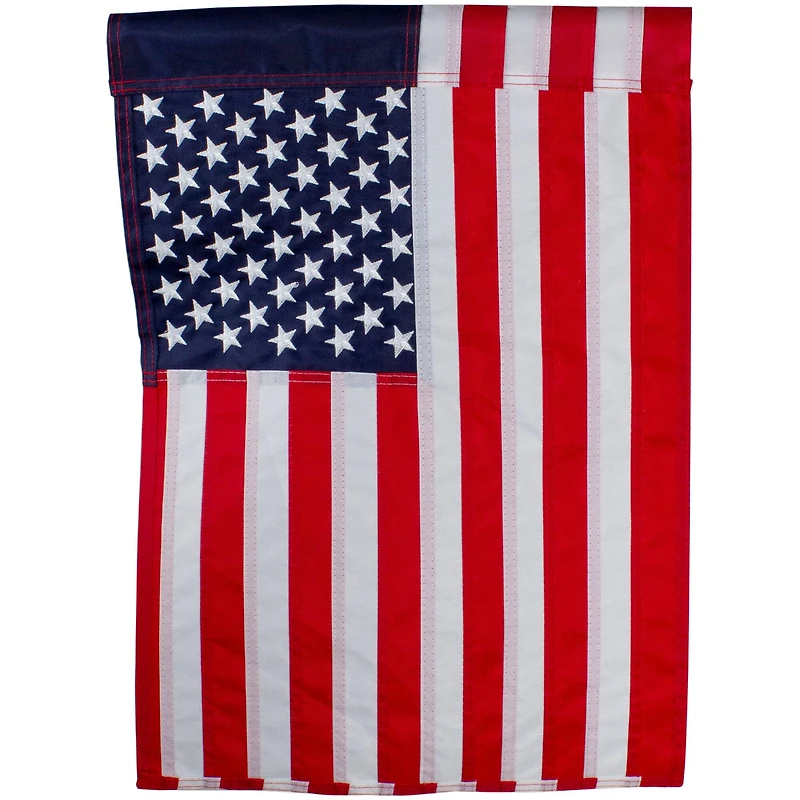 Patriotic Americana Embroidered Outdoor Garden Flag, 12.5" x 18"