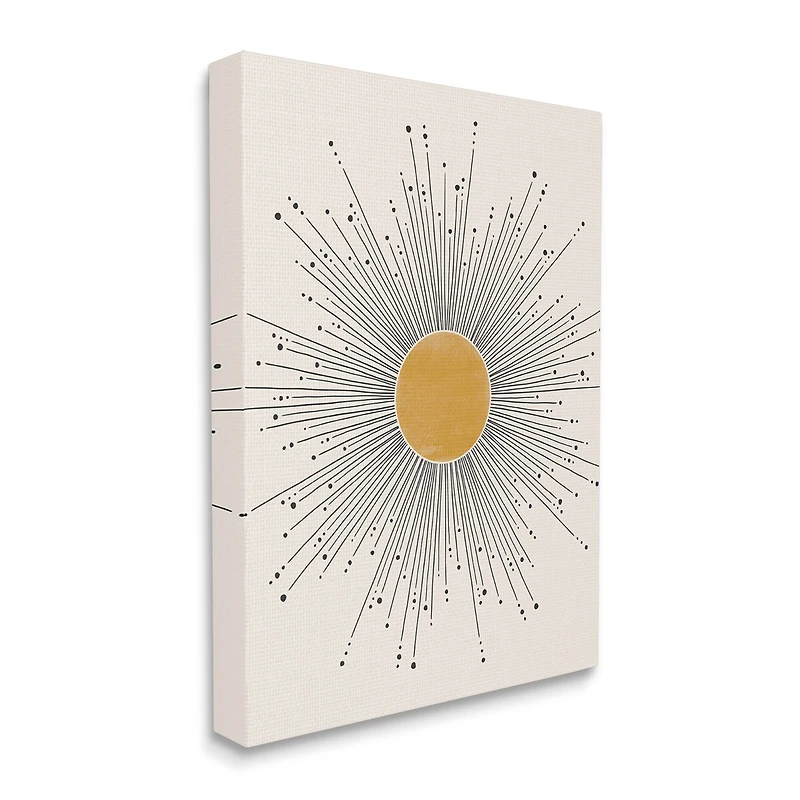 Stupell Industries Art Deco Summer Sun Geometric Line Bursts Canvas Wall Art