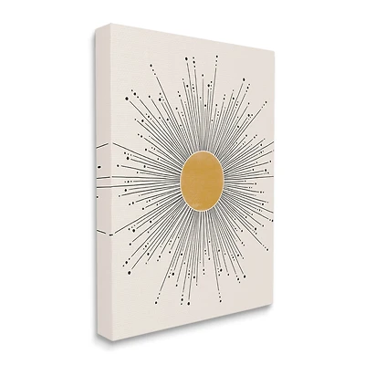 Stupell Industries Art Deco Summer Sun Geometric Line Bursts Canvas Wall Art