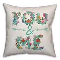 You & Me Floral Throw Pillow
