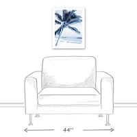 Navy Beach Palm Canvas Wall Art