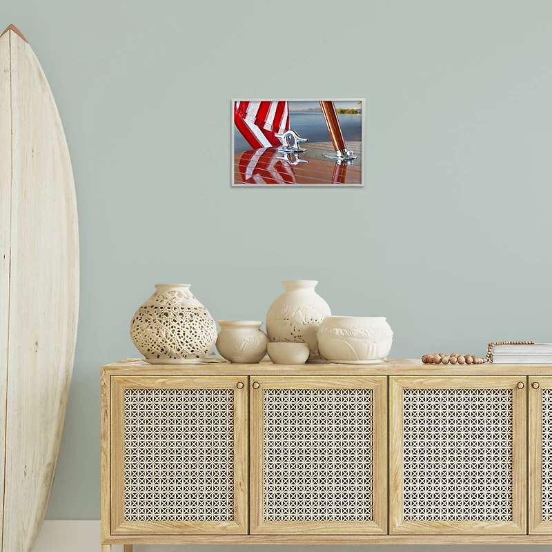 Stupell Industries Flag On Boat Hull Framed Giclee Art