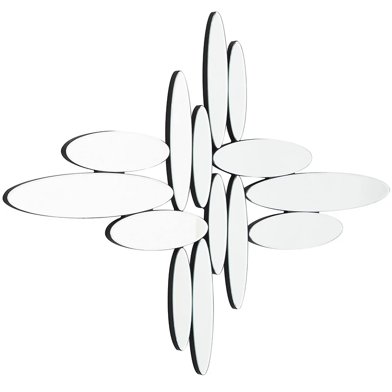 The Novogratz Silver Glass Frameless Wall Mirror 40" x 1" x 28"