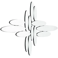 The Novogratz Silver Glass Frameless Wall Mirror 40" x 1" x 28"