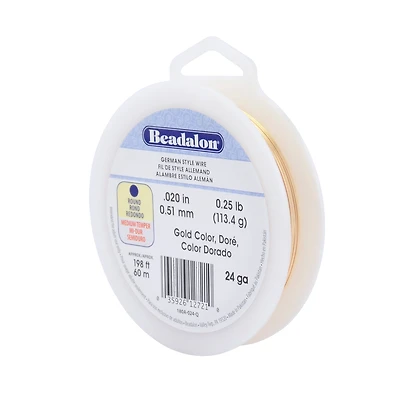 Beadalon® 24 Gauge Gold Round German Style Wire