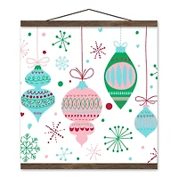 Retro Funky Ornaments 16x16 Teak Hanging Canvas